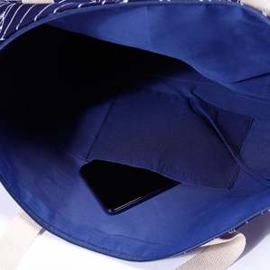 Wholesale Customized Logo Good Quality Durable Canvas <b>Tote</b> <b>Bag</b> with <b>Pocket</b> Vintage Zipper Closure Beach Handbags - Product Image 6