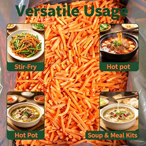 Tiras de Zanahoria Congeladas IQF 100% Puras, Cortadas Uniformemente, a Granel, para Venta al por Mayor, Listas para Comer, para Catering, para Hot Pot, <span class=keywords><strong>Vegetales</strong></span> Mixtos - Product Image 2