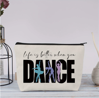 Sac de voyage en toile de coton avec fermeture éclair pour maquillage, rangement cosmétique pour adultes, sac de rangement pour filles, sac de danse classique personnalisé avec logo – Vente en gros