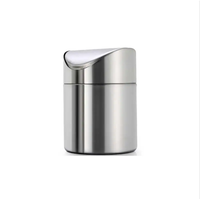 Poubelle compacte de 1,5 L avec couvercle amovible à bascule, poubelle pour chambre d'hôtel, pour la réception