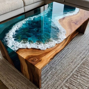Nhựa Epoxy rắn gỗ rõ ràng sông bàn ăn đại dương nhựa Epoxy Bảng hàng Đầu Gỗ sông văn phòng bảng - Product Image 1