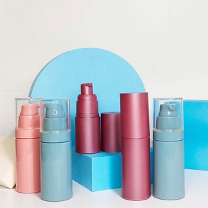 Airless Lotion Spray 15ml 50ml 30ml Matt Black Airless <b>Pump</b> <b>Bottle</b> Frosted for Serume - Product Image 2