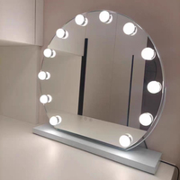 Professional Metal+Glass LED Vanity Mirror 12 Bulbs Dimmable Magnifying Touch Control Makeup Dressing Table for Home Bedroom