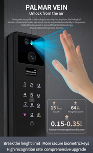 Serrure de porte intelligente TYSH Ai Tuya avec reconnaissance biométrique automatique, carte RFID, application Wifi, combinaison de reconnaissance faciale 3D, empreinte digitale, caméra - Product Image 2