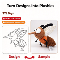 Fabricant de jouets en peluche personnalisés OEM : Poupée créative style moustique à poils courts, cadeau d'anniversaire idéal pour les garçons et les filles