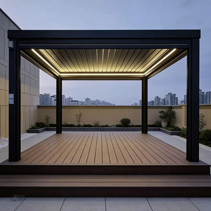 Gazebo y Pabellón de Jardín Personalizados de Aluminio Impermeable para Exteriores con Doble Vidrio Templado Anticorrosión y Ecológico - Product Image 1