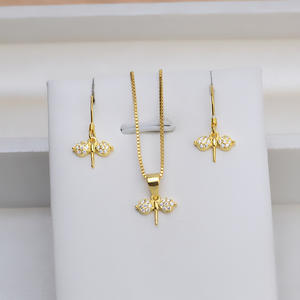 Pendentif en argent S925, crochet d'oreille, accessoire de bijoux en perles DIY, boucles d'oreilles pour femmes, nœud papillon, petite feuille, bijoux de mode vides - Product Image 1