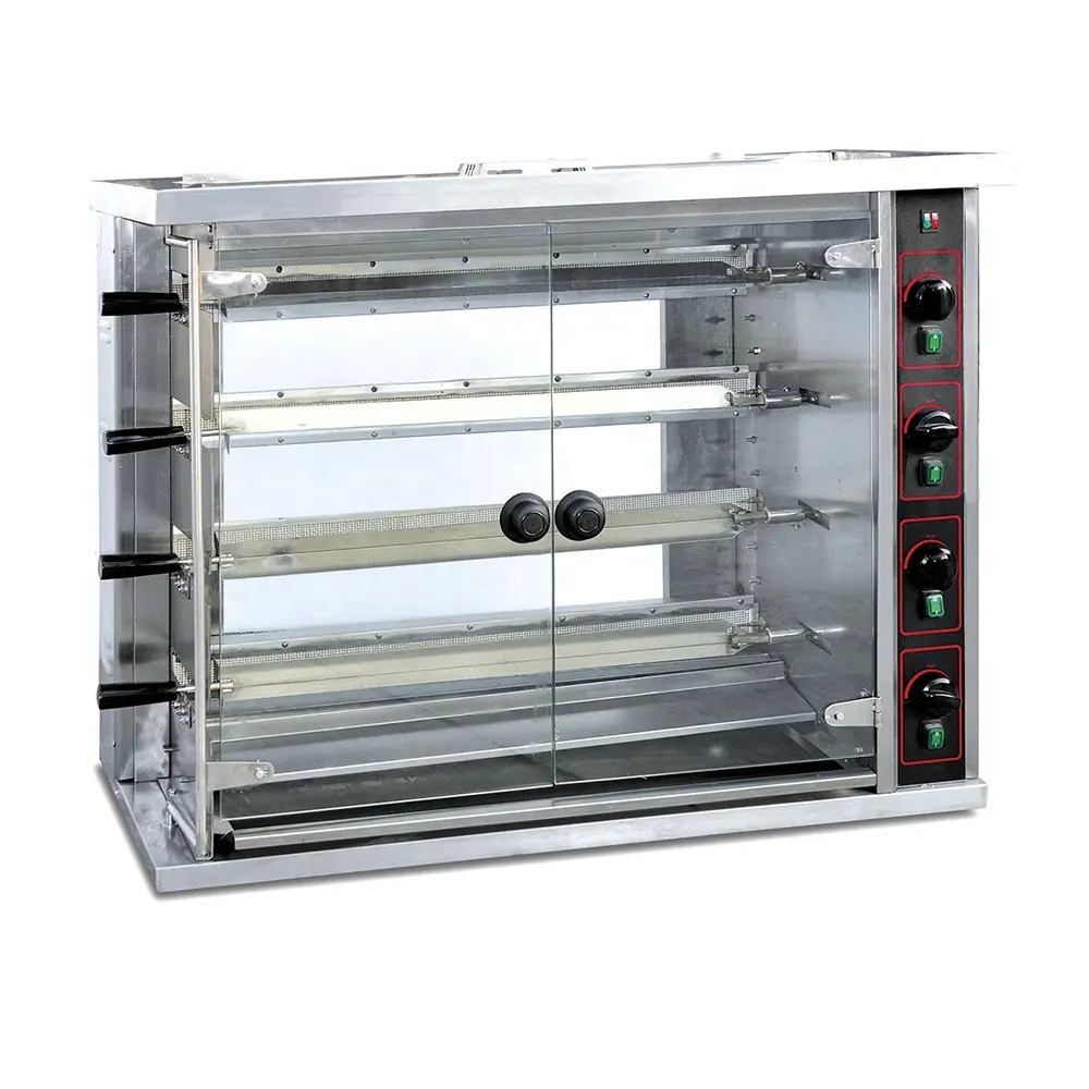 Harga terbaik komersial putaran vertikal listrik panggang dan Gas ayam mesin Rotisseries ayam Rotisserie Oven
