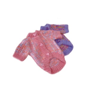 Suéter para mascotas para perros pequeños, diseño bonito en rosa y morado, abrigo cálido para otoño e invierno, Teddy Bichon Frise Pomeranian Yorkshire Terrier - Product Image 5