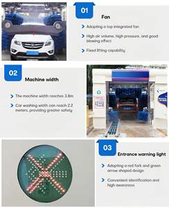 Machine de lavage de voiture automatique à tunnel électrique la plus vendue, haute pression 2200W, système de pré-lavage en acier inoxydable - Product Image 3