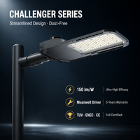 Luz de Calle LED de Seguridad COB con Sensor de Iluminación Exterior de Aluminio Impermeable IP66