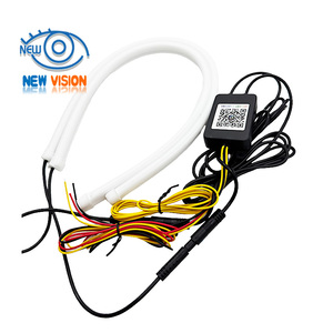 ไฟเลี้ยว LED กันน้ำสำหรับรถยนต์ สีขาว/เหลืองอำพัน แบบไหล 30ซม. 45ซม. 60ซม. ไฟ LED แบบสองสี - Product Image 3