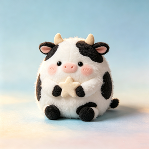 Peluche de Vaca Personalizado ODM OEM, Adorable Vaca Lechera con Manchas, Animal de Peluche con Estrella, Suave, para Niños, Regalo Promocional, Decoración - Product Image 1