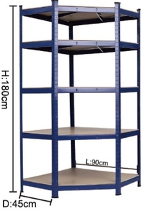 Étagères en métal robustes avec support de rangement en MDF Étagère d'angle de 90cm Étagère de <span class=keywords><strong>garage</strong></span> en fer Étagère d'angle multiple Matériau en acier - Product Image 3