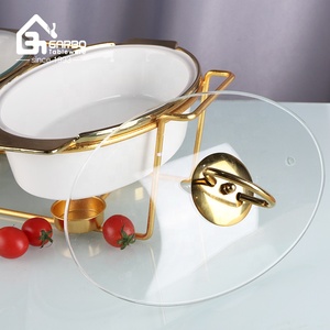2 pz di lusso Set di piatti da forno in porcellana resistente con placcatura in oro con prezzo competitivo e tempi di consegna veloci - Product Image 6