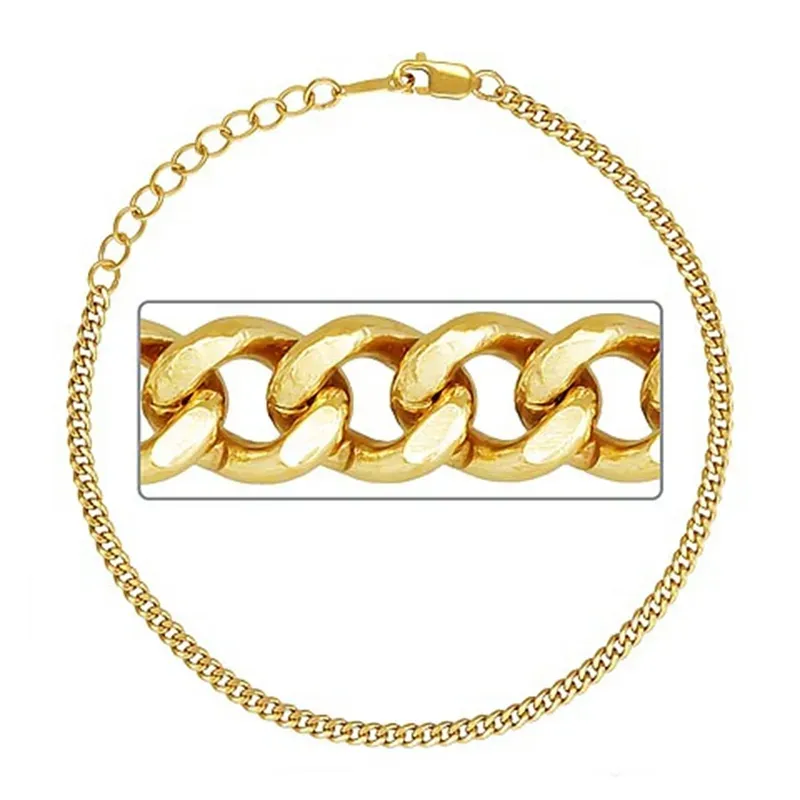 Conception parfaite 1/20 or 14 carats rempli 2.3mm 6.5 "chaîne gourmette fine femmes bijoux bracelets et bracelets