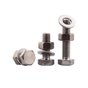 Vis à tête hexagonale en titane de grade 4.8 avec jeu d'écrous plats DIN933+DIN934+DIN25, différentes tailles de M3 à M20 - Product Image 1