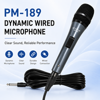 Microphone vocal dynamique filaire PM-189 avec câble de 2 mètres, idéal pour les conférenciers