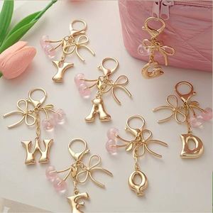 Llavero Metálico Retro con Letra Burbuja y Lazo Decorativo, Color Rosa Cereza, Ideal para Colgante de Bolso de Mujer, Regalo, Venta al por Mayor - Product Image 4