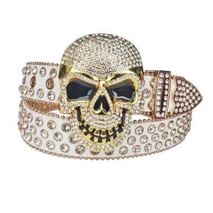 Boucle de ceinture large en alliage style punk rock avec strass brillants et motif tête de mort BB <span class=keywords><strong>Simon</strong></span> – Vente en gros - Product Image 6