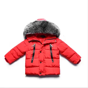 Хорошее качество, пальто для маленьких мальчиков с большим меховым воротником, однотонная зимняя парка для маленьких мальчиков, куртка, пальто