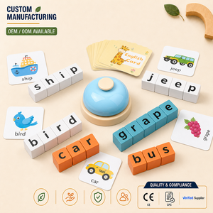 Jeu d'orthographe en bois RIZON CE EN71 Montessori <span class=keywords><strong>pour</strong></span> <span class=keywords><strong>l</strong></span>'apprentissage des lettres par les tout-petits et les enfants, vente en gros, fournisseur d'usine - Product Image 1