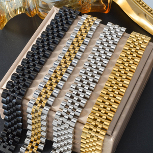 สายนาฬิกาข้อมือแฟชั่น ชุบทอง 18k ชุบเงิน ดีไซน์หรูหรา สำหรับผู้หญิงและผู้ชาย - Product Image 2