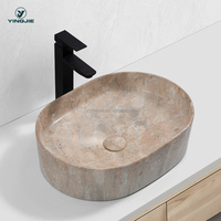 Lavabo de salle de bain en pierre artificielle à motif quartzite