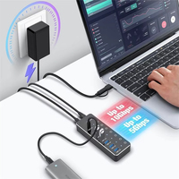 Station d'accueil USB 3.1 Gen 2 haute vitesse à 7 ports Type-C avec câble de données et double connecteurs USB-C - En stock pour transfert de données sur tablette
