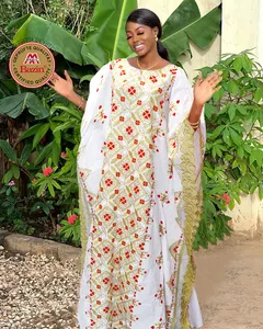Afrikanische Frauen Dashiki Weiß Neues nigerian isches Bazin-Kleid für Hochzeits kleider Plus Size Basin Riche Brode Roben Langes Kleid