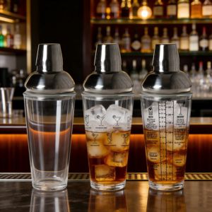Shaker <span class=keywords><strong>Boston</strong></span> en verre 400 ml en acier inoxydable avec graduation graduée pour le mélange de thé au lait et de cocktails - Product Image 4
