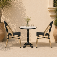 Chaise de bistrot française commerciale, structure en alliage d'aluminium, tissu Teslin, légère, pour extérieur, café, hôtel, restaurant, chaise d'appoint