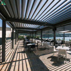 Pergola bioclimatique <span class=keywords><strong>en</strong></span> aluminium 6x6m avec toit à lames orientables, robuste, résistante aux intempéries, montage personnalisé, <span class=keywords><strong>abri</strong></span> extérieur pour <span class=keywords><strong>jardin</strong></span>, patio, cour - Product Image 4