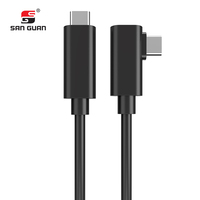 Câble VR pour ordinateur, 16 pieds, 90 degrés, 5 Gbps, USB-C mâle vers USB Type C, gaine en PVC tressée, nickelé, charge rapide