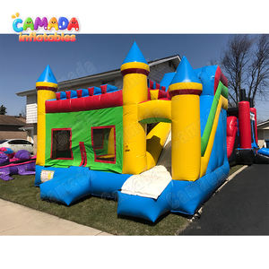 Toboggan gonflable commercial de maison de rebond de château gonflable de saut d'enfants combiné avec la piscine et le ventilateur - Product Image 5