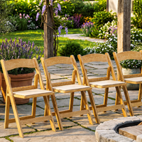 Chaise Pliante Commerciale d'Extérieur en Résine, Style Bois, Luxe et Élégance, Haute Qualité, Idéale pour Location d'Événements, Mariages et Banquets
