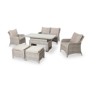 Modern Corner Outdoor Combination <b>Garden</b> Furniture Rattan set with Outdoor Courtyard Rattan Dining with <b>Rising</b> <b>Table</b> - Product Image 3