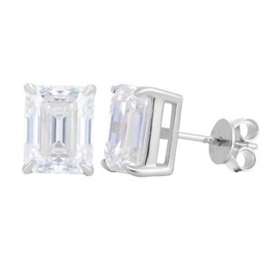 Export Quality Vintage Brilliant Cut Moissanite Diamond <b>Stud</b> <b>Earrings</b> Women's 925 <b>Silver</b> Anniversary Party Perfect Gift Jewelry - Product Image 6