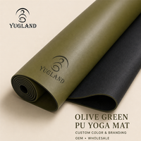 Tapis de yoga orthopédique en PU lisse Yugaland, coussin en caoutchouc naturel à rebond élevé pour la physiothérapie, vente en gros usine