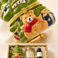 Keramik-Weihnachtsbaum-Bär Flammenloser Aroma-Diffusor Geschenkset für Innenräume Feiertagsdekoration