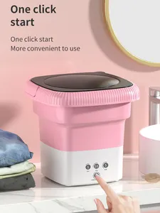 Mesin cuci elektrik Mini dapat dilipat, mesin cuci Mini portabel untuk bepergian