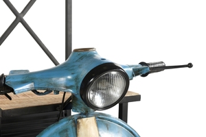 Barra de apoyo para scooter de hierro/madera, acabado en azul/mango, material de metal/madera de mango, precio al por mayor - Product Image 6