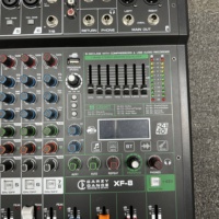 Console de mixage audio professionnelle XF-8 en métal pour ordinateur domestique, 8 voies USB avec effet de réverbération pour spectacles sur scène et performances live