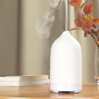 Diffuseur d'huiles essentielles ultrasonique en céramique de 100 ml avec lumière LED pour la maison et le bureau