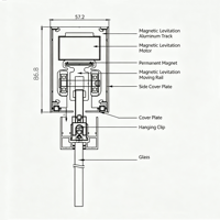 Système d'ouverture de porte électrique en verre à entraînement direct dissimulé et silencieux, opérateur de porte coulissante automatique à lévitation magnétique ultra-étroite
