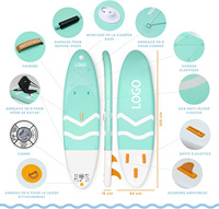 Planche de paddle gonflable SUP Drop Stitch personnalisée, très vendue, pour la pêche et le surf