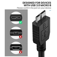 Cable USB 3.0 Micro B, Adaptador de Pantalla Full HD 4K60Hz, Conectores Niquelados, Certificación CE ROHS, Revestimiento de PVC, 12 Meses de Garantía