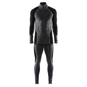 BLAKLADER - 489917329699S Sous-vêtements haut à col zippé WARM 100% merino Gris moyen/Noir-SOUS-VÊTEMENTS THERMIQUES EAN 7330509423592 - Product Image 3