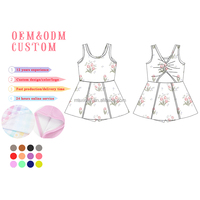 Tenue respirante en nylon-spandex 2T-14Y taille élastique ajustement confortable vêtements d'entraînement évacuant l'humidité ensemble de yoga et de tennis pour enfants