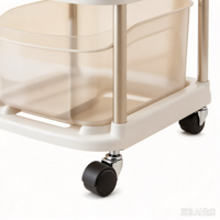 Table d'appoint mobile avec étagères de rangement, chariot utilitaire roulant pour salon, chambre et salle de bain